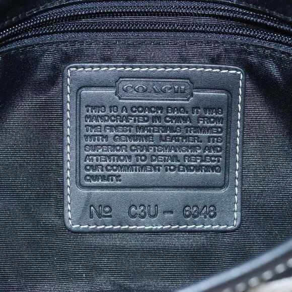 Coach Signature Hand Bag Canvas Gray Black Auth - Picture 10 of 16